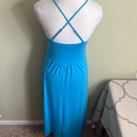 Lou & Grey Vibrant Blue Crisscross straps back maxi/ midi dress, size small - Picture 11 of 13